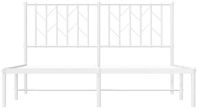 Estrutura de cama com cabeceira 140x190 cm metal branco