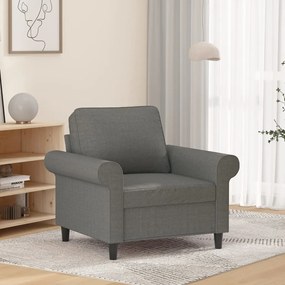 vidaXL Poltrona 60 cm tecido cinzento-escuro