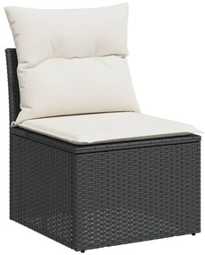 13 pcs conjunto de sofás de jardim com almofadões vime PE preto