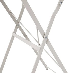 Mesa Bistro Dobrável Bege Ø50 x 71 cm em Aço Galvanizado