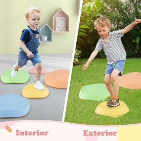 Pedras de equilíbrio para crianças, 5 peças com superfície antiderrapante e bolsa de armazenamento para habilidades motoras, força multicolor 1