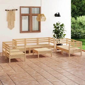vidaXL 8 pcs conjunto lounge de jardim pinho maciço