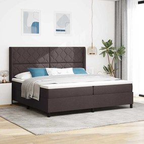 vidaXL Cama Box com Colchão Castanho Escuro 200x200 cm de Tecido