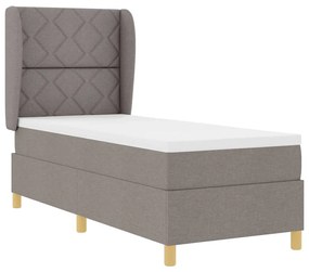 Cama Box Spring vidaXL com Colchão Taupe 80x200 cm Tecido