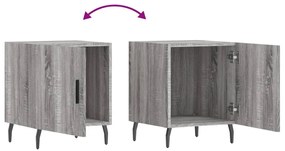 Mesa cabeceira 40x40x50 cm derivados de madeira cinzento sonoma