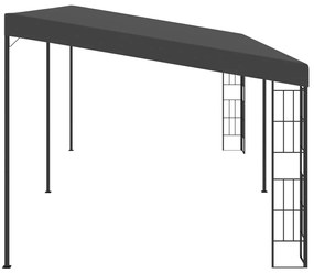 Gazebo de montagem na parede 3x6 m tecido antracite