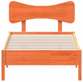 Cama sem colchão 90x200 cm pinho maciço castanho-mel