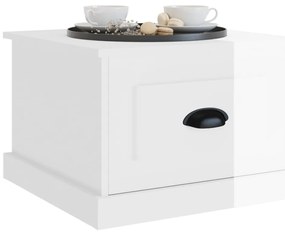 Mesa de centro 50x50x35 cm derivados madeira branco brilhante