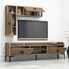 Conjunto de Mobiliário de Sala Samba – Nogueira – TV 180x52x35 cm; Pra