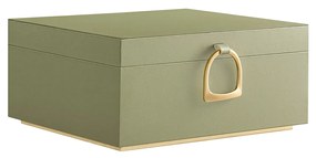 Caixa para jóias com 2 níveis 20,5 x 24 x 11 cm verde louro