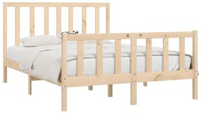 Estrutura de cama 140x200 cm madeira maciça