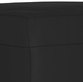 3 pcs conjunto sofás c/ almofadas tecido de microfibra preto