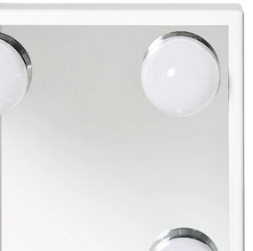 Espelho de Maquilhagem Espelho de Mesa com 12 Luzes LED 3 Temperaturas