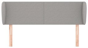 Cabeceira de cama c/ abas tecido 147x23x78/88 cm cinzento-claro