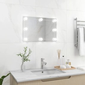 vidaXL Espelho de parede com luzes LED vidro retangular