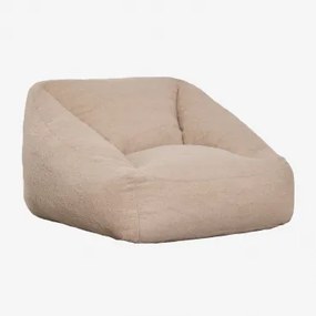 Puff Poltrona Estofada Thiago ↔︎ 110 Cm & Tecido Pele De Borrego Castanho Trigo - Sklum