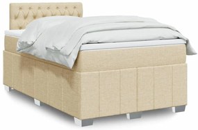Cama boxspring com colchão 120x190 cm tecido cor creme