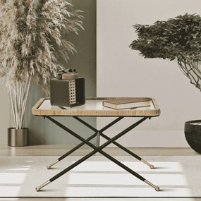 MESA DE CENTRO 70X50X45 CM CASTANHO E PRETO