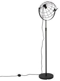 Candeeiro de pé industrial preto 35 cm ajustável - Hanze