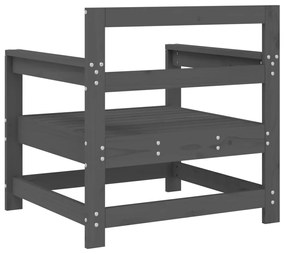 Cadeiras de jardim 2 pcs madeira de pinho maciça cinzento