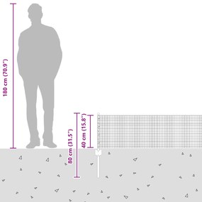 Cerca de Arame Soldado com 11 Postes em U Prata 0.4x25 m Aço
