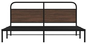 Estrutura cama sem colchão 200x200cm metal carvalho castanho