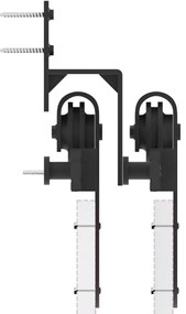 Kit de ferragens para porta deslizante 366 cm aço preto