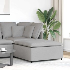 vidaXL Módulo de pufe modular para sofá cinza nuvem 100x100x48 cm