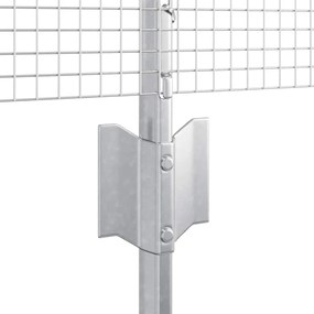 Cerca de Arame Soldado com 22 Postes U Prata 0.4x50 m Aço