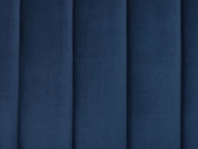 Cama de casal em veludo azul marinho 160 x 200 cm MARVILLE Beliani