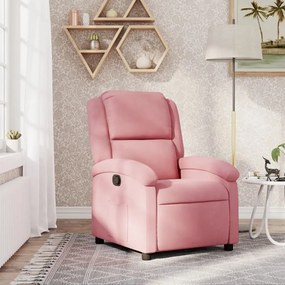 vidaXL Poltrona reclinável veludo rosa