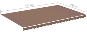 Tecido de substituição para toldo 5x3 m castanho