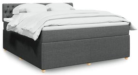 Cama com molas/colchão 180x200 cm tecido cinzento-escuro