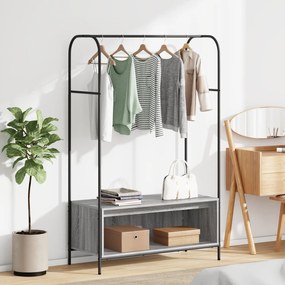 Cabideiro com Prateleiras Cinza Sonoma 100x44x160 cm
