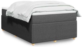 vidaXL Cama com molas/colchão 120x200 cm tecido cinzento-escuro