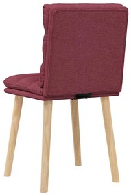 Cadeiras de jantar 2 pcs tecido vermelho tinto