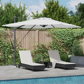 vidaXL Guarda-sol Cantilever Roma com LEDs Areia 286x285x270 cm Alumínio