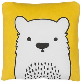 Conjunto de 2 almofadas decorativas amarelas com estampa de urso 45 x 45 cm WARANASI Beliani