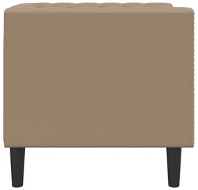 Sofá chesterfield couro artificial cappuccino