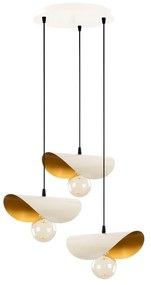 Chandelier Sivani – Branco e Dourado – Diâmetro 45 cm, Altura 106 cm