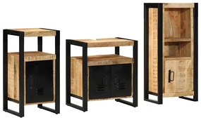vidaXL Conjunto de Móveis para Banheiro 3 pcs Madeira de manga maciça
