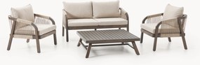 Conjunto de lounge para jardim em madeira de acácia Lu, conjunto de 4