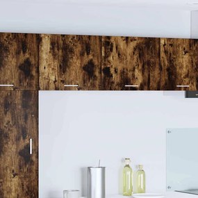 vidaXL Armário suspenso com porta 2 pcs Carvalho Defumado e Branco