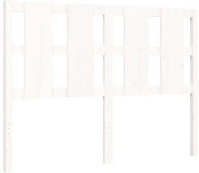 Cama sem colchão 140x190 cm madeira de pinho maciça branco