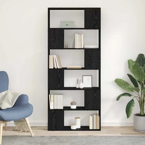 Estante de Livros vidaXL Carvalho Preto 80x24x186 cm Madeira Engenhari