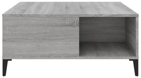 Mesa de centro 80x80x36,5 cm derivados madeira cinzento sonoma