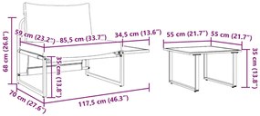 Conjunto de Sofá de Jardim em 2 Peças com Assentos em Antracite