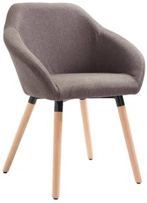 vidaXL Cadeira de jantar tecido cinzento-acastanhado