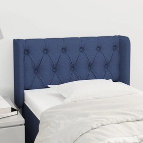 Cabeceira de cama c/ abas tecido 83x16x78/88 cm azul