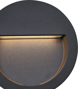 Conjunto de 6 lâmpadas de parede embutidas modernas pretas com LED IP65 - Gem